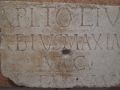 Museo Archeologico-V Sala. Epigrafe restauro del Capitolium (352-357).JPG